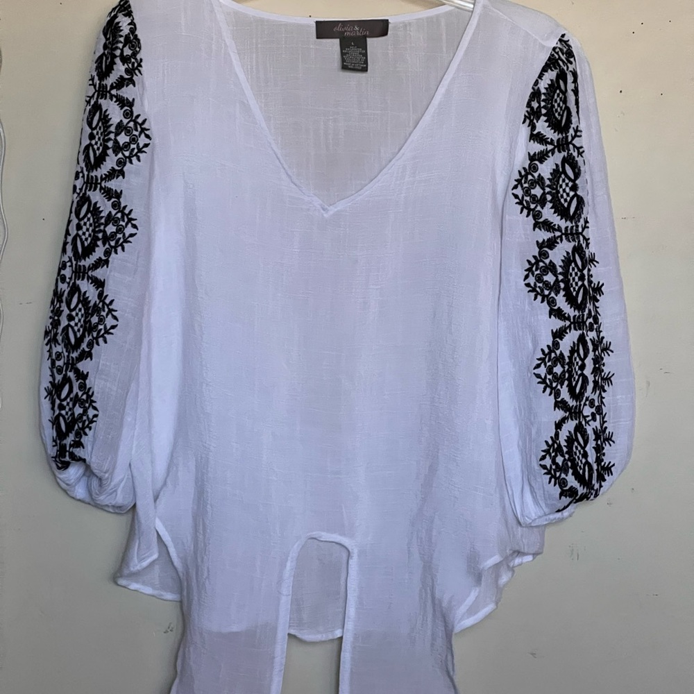Chic boho front tie style blouse